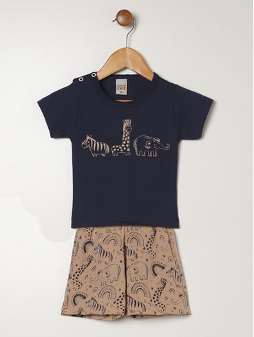 Conjunto Curto Infantil Para Bebê - MARINHO