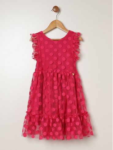 Vestido Tule Infantil Para Menina - PINK