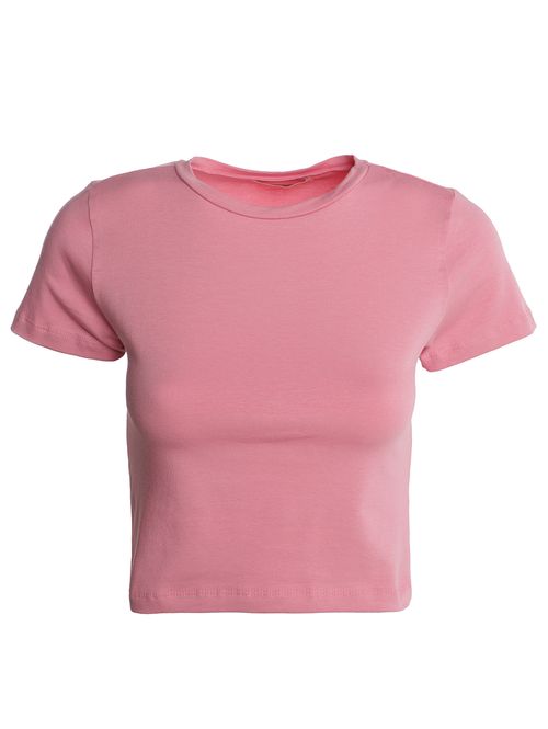 Blusa Cropped Manga Curta Autentique Feminina ROSA