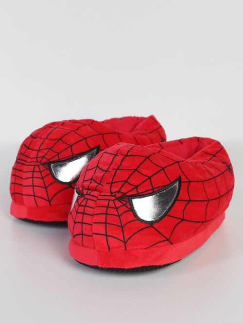 Pantufa Homem Aranha Teia Juvenil Para Menino - VERMELHO/PRETO