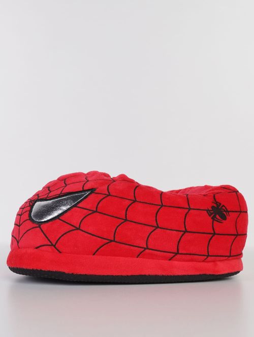 Pantufa Homem Aranha Teia Juvenil Para Menino - VERMELHO/PRETO
