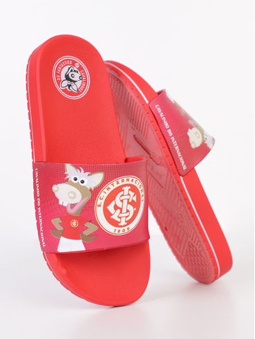Chinelo Slide Inter Juvenil Para Menino - VERMELHO