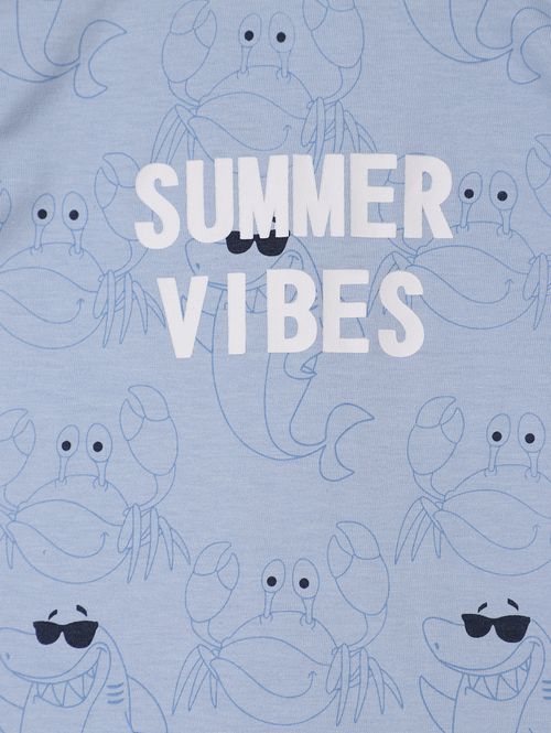 Conjunto Curto Estampado Infantil Para Menino - AZUL