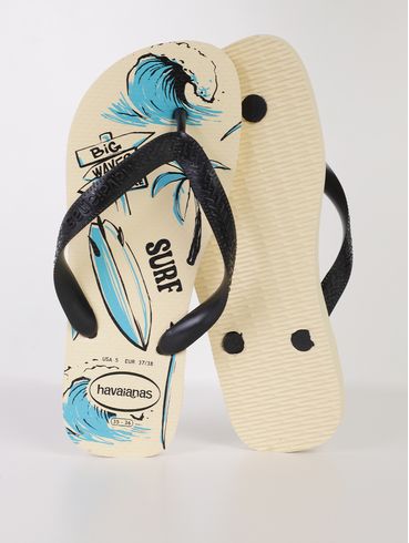 Chinelo Athletic Havaianas Infantil Para Menino - OFF WHITE/PRETO