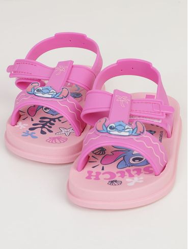 Sandália Disney Stitch Infantil Para Bebê Menina- ROSA