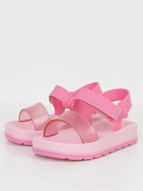 Sandália Moderninha Velcro Infantil Para Menina- ROSA CLARO/ROSA
