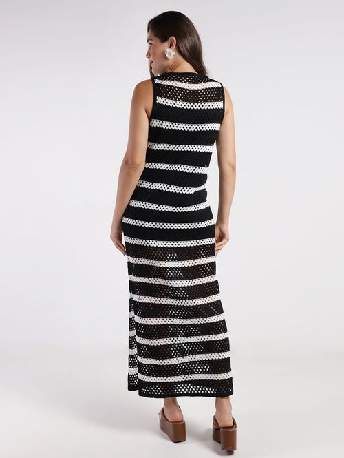 Vestido Eagle Rock Feminino PRETO/OFF WHITE