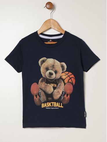 Camiseta Manga Curta Infantil Para Menino - MARINHO