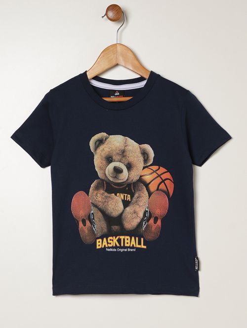 Camiseta Manga Curta Infantil Para Menino - MARINHO