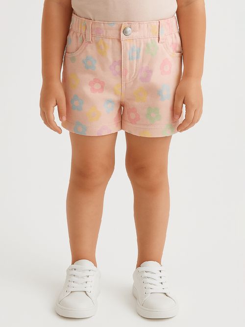 Short Sarja Infantil Para Menina - SALMAO