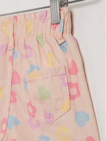 Short Sarja Infantil Para Menina - SALMAO