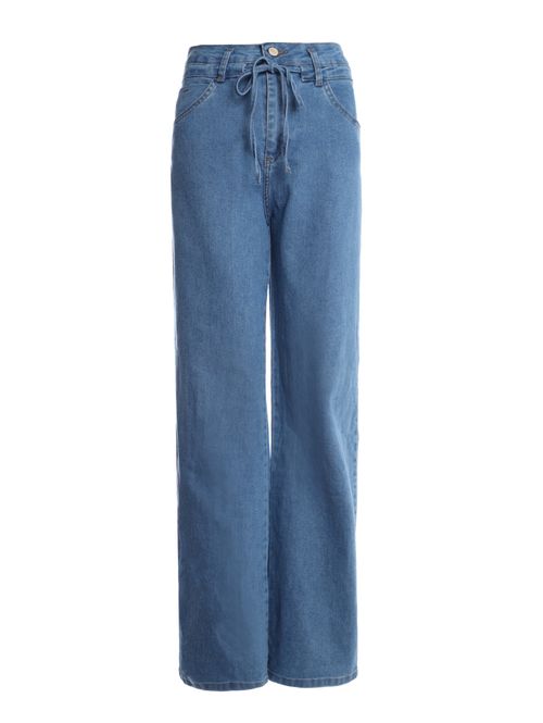 Calça Jeans Wide Leg Sawary Feminina AZUL