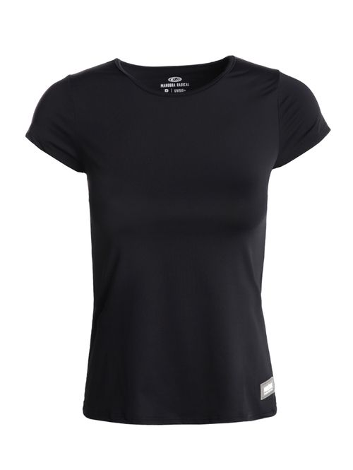 Blusa Dry Fit Poliamida Manga Curta Feminina PRETO