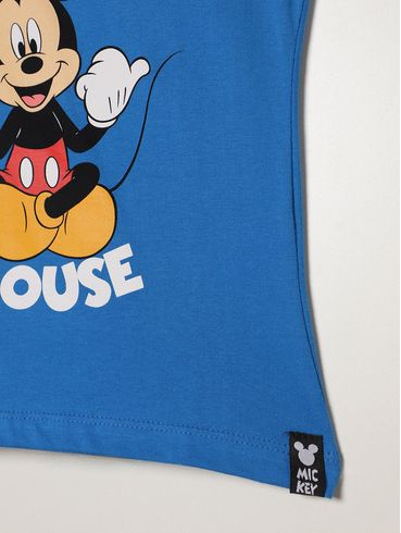 Camiseta Regata Mickey Mouse Infantil Para Menino- AZUL