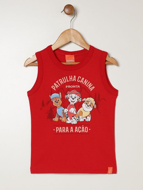 Regata Patrulha Canina Infantil Para Menino- VERMELHO