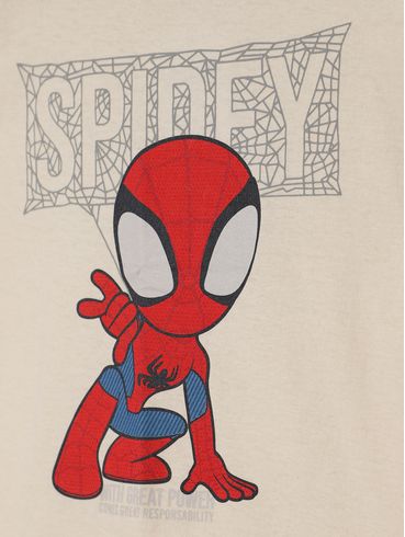 Camiseta Regata Spider Man Infantil Para Menino- OFF WHITE
