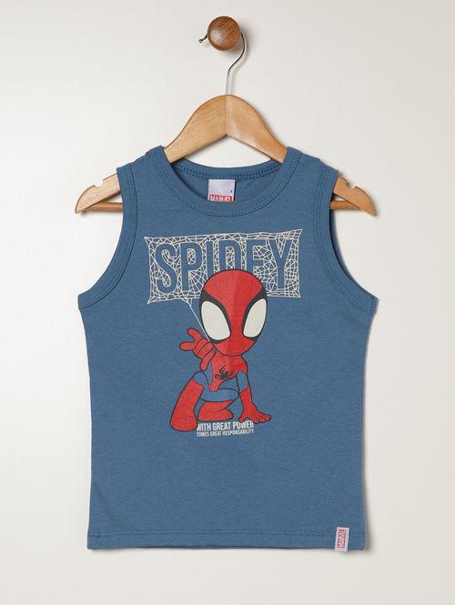 Camiseta Regata Spider Man Infantil Para Menino- AZUL