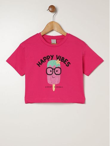 Conjunto Curto Jeans Infantil Para Menina - ROSA