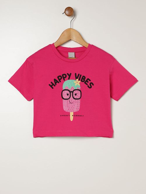 Conjunto Curto Jeans Infantil Para Menina - ROSA