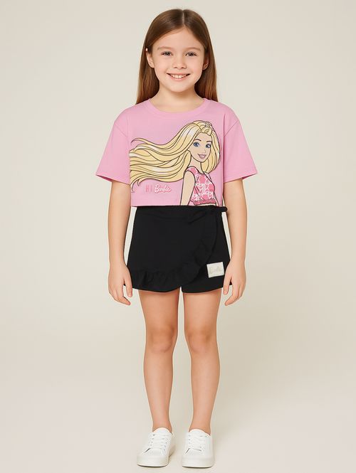 Conjunto Curto Barbie Infantil Para Menina - ROSA