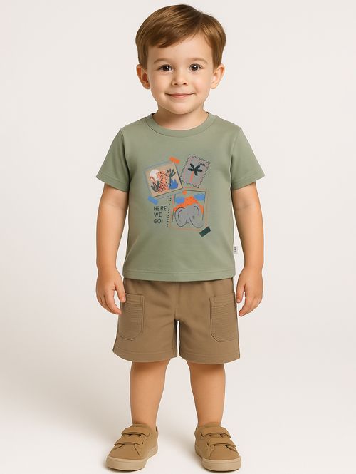 Conjunto Curto Infantil Para Menino - VERDE