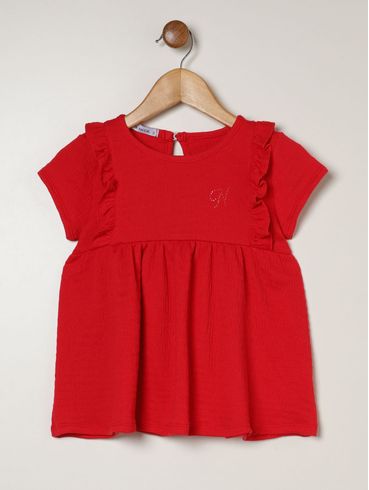 Conjunto Curto Infantil Para Menina - VERMELHO
