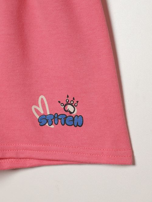 Conjunto Curto Stitch Infantil Para Menina - OFF WHITE