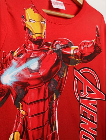 Camiseta Homem de Ferro Infantil Para Menino - VERMELHO