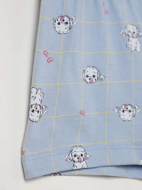 Pijama Curto Com Tapa Olho Infantil Para Menina - ROSA