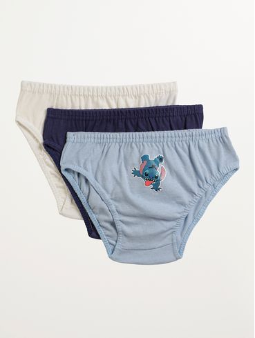 Kit 03 Cuecas Slip Stitch Infantil Para Menino - AZUL/BRANCO/MARINHO
