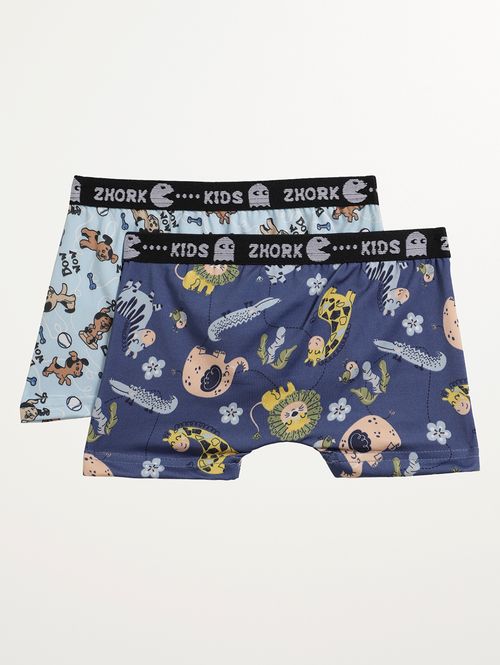 Kit Cueca Boxer Infantil Para Menino - AZUL/MARINHO