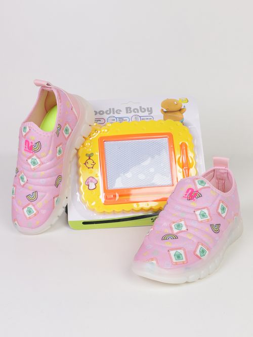 Tênis Novopé Infantil Para Menina - ROSA/BRANCO