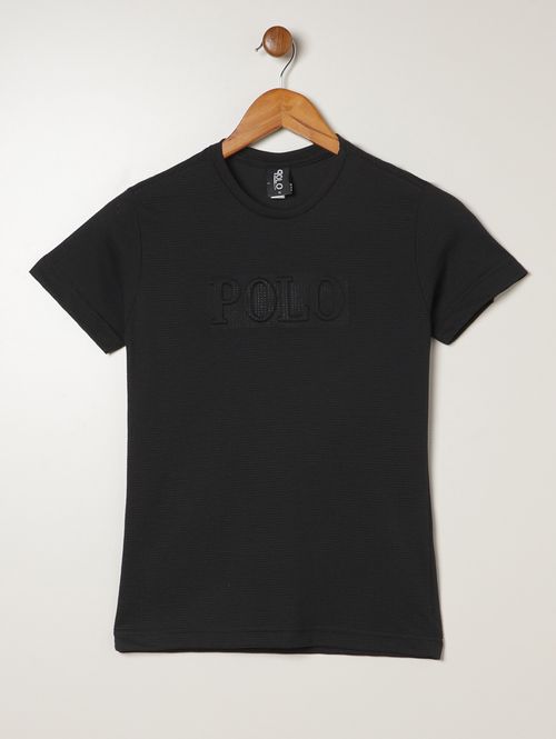 Camiseta Manga Curta Juvenil Para Menino - PRETO