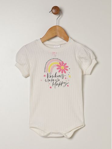 Body Suedine Infantil Para Bebê- OFF WHITE