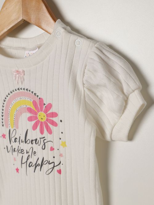 Body Suedine Infantil Para Bebê- OFF WHITE