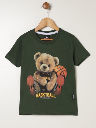 Camiseta Manga Curta Infantil Para Menino - VERDE