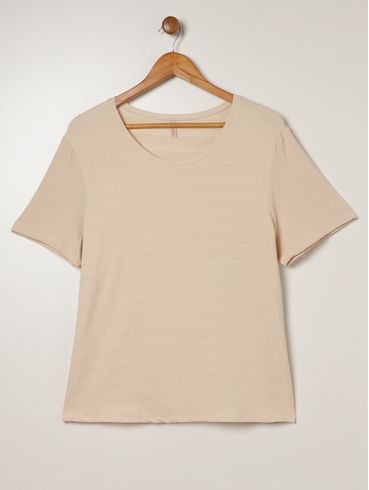 Blusa Manga Curta Cativa Plus Size Feminina AREIA