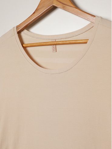 Blusa Manga Curta Cativa Plus Size Feminina AREIA