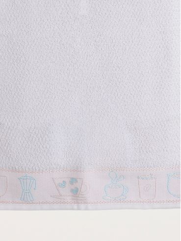 Pano de Copa Chá da Tarde Atlântica BRANCO/ROSA