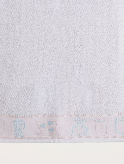 Pano de Copa Chá da Tarde Atlântica BRANCO/ROSA