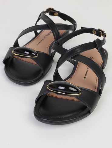 Sandália Pedraria Dakota Feminina PRETO