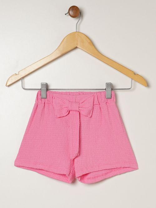 Short Malha Clochard Laço Infantil Para Menina - ROSA