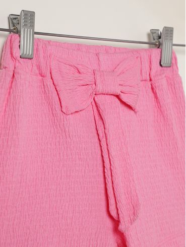 Short Malha Clochard Laço Infantil Para Menina - ROSA