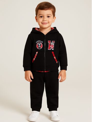 Conjunto Longo Infantil Para Menino - PRETO