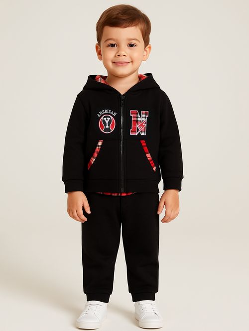 Conjunto Longo Infantil Para Menino - PRETO