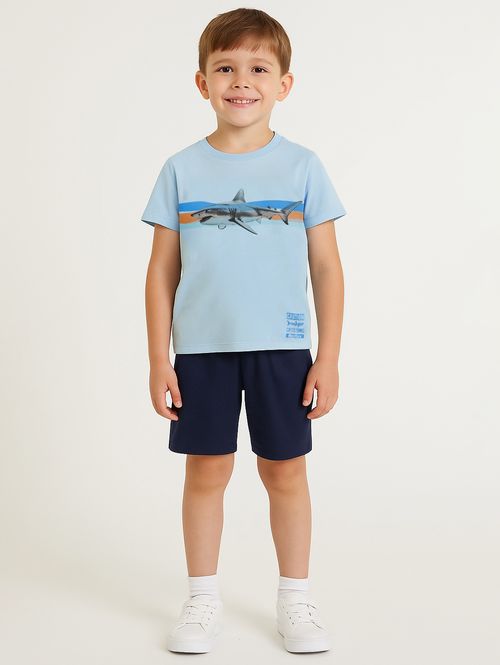 Conjunto Curto Infantil Para Menino - AZUL