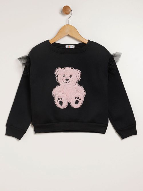 Conjunto Moletom Infantil Para Menina - PRETO