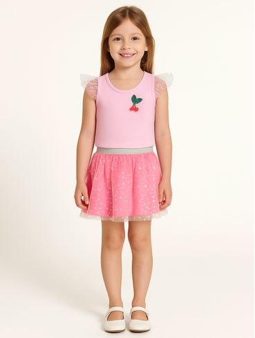 Conjunto Curto Infantil Para Menina - ROSA