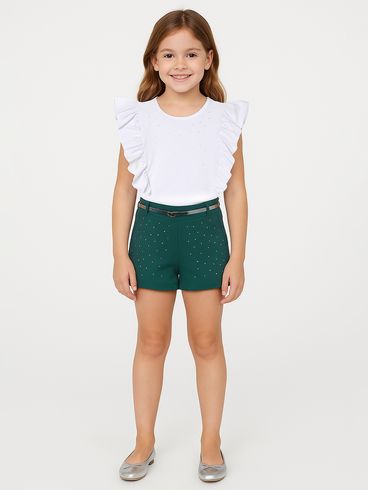 Conjunto Curto Infantil Para Menina  - VERDE