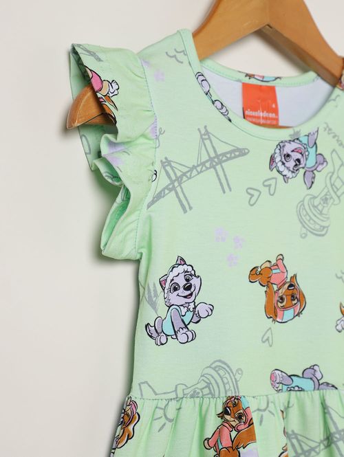 Vestido Patrulha Canina Infantil Para Menina - VERDE